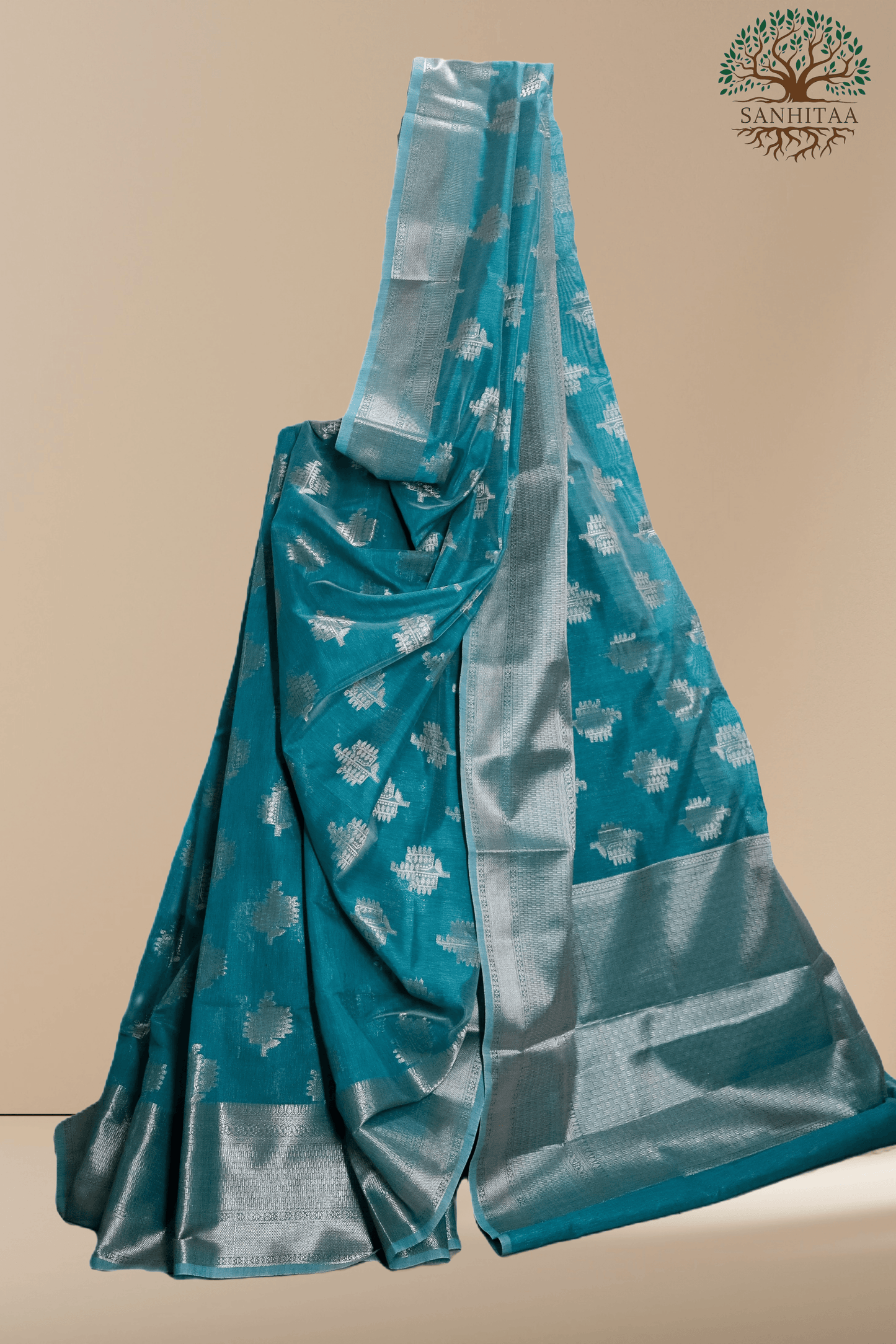 Teal Blue Benarasi