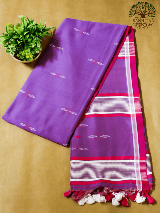 bright purple Khadi Jamdani