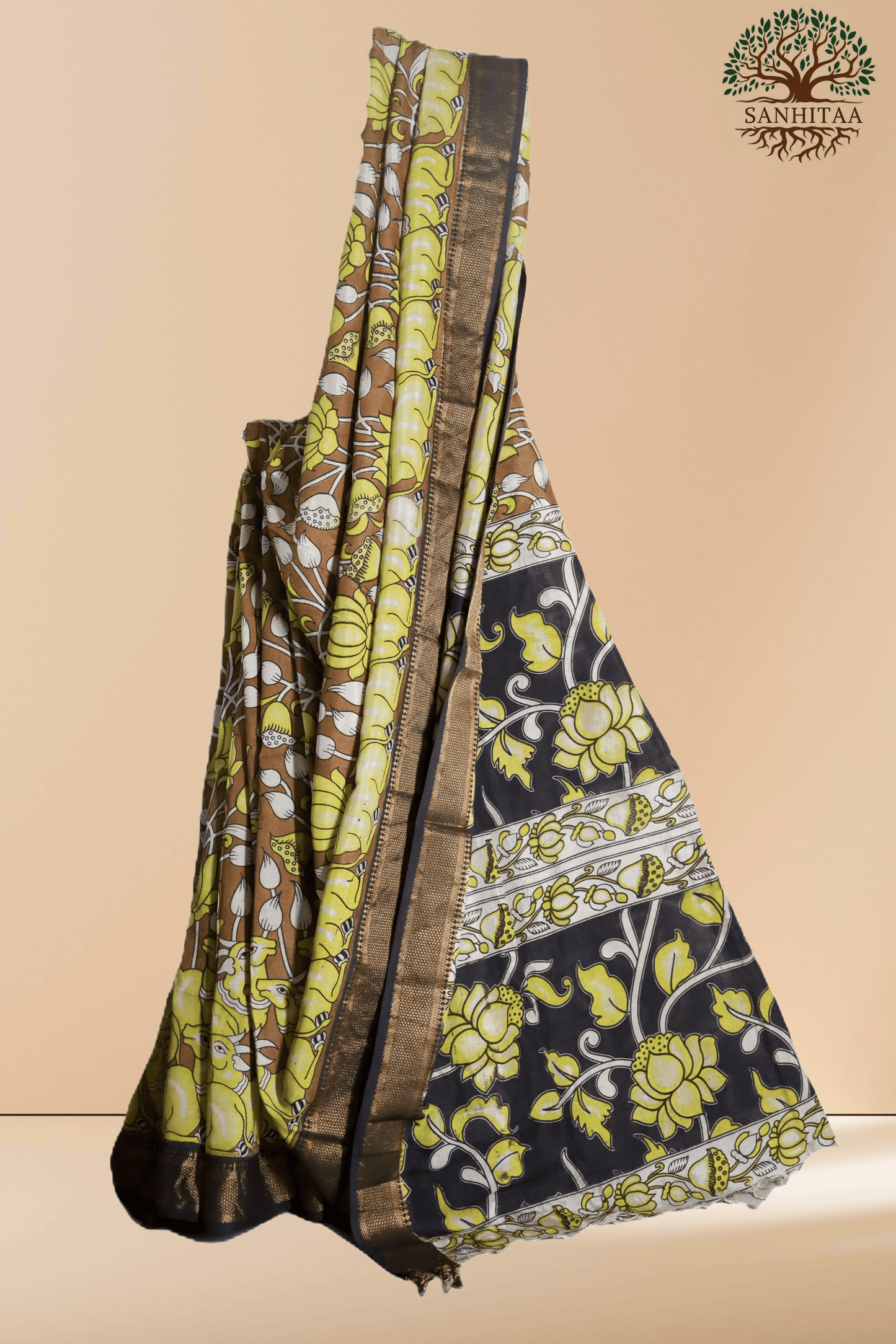 Olive Green Chennuri Silk