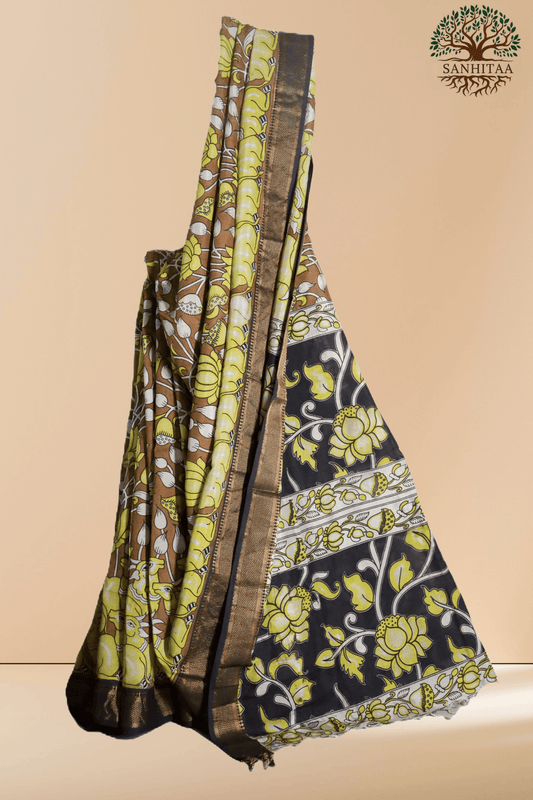 Olive Green Chennuri Silk