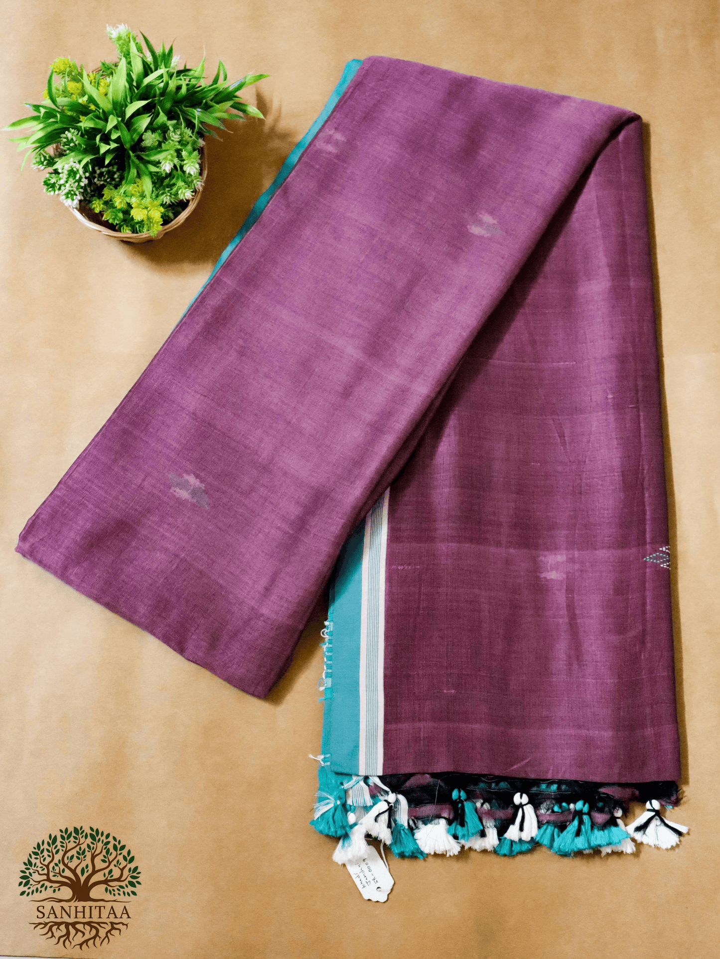 mauve-purple Khadi Cotton
