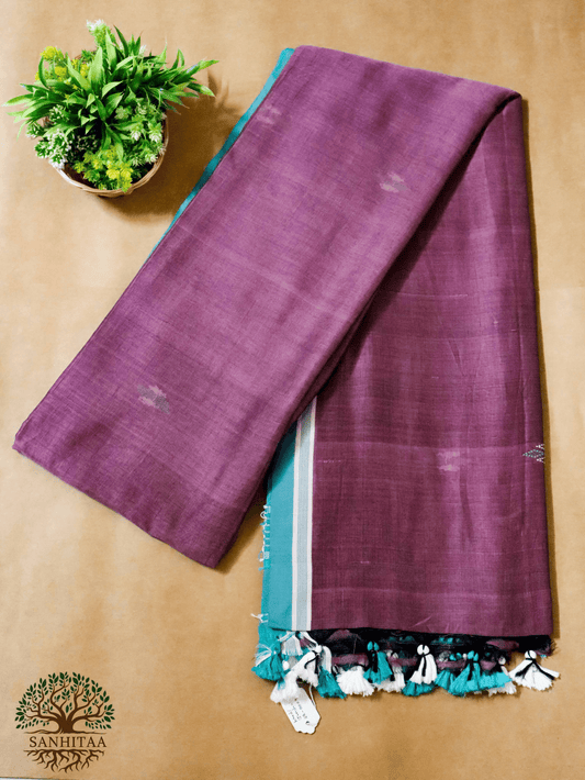 mauve-purple Khadi Cotton