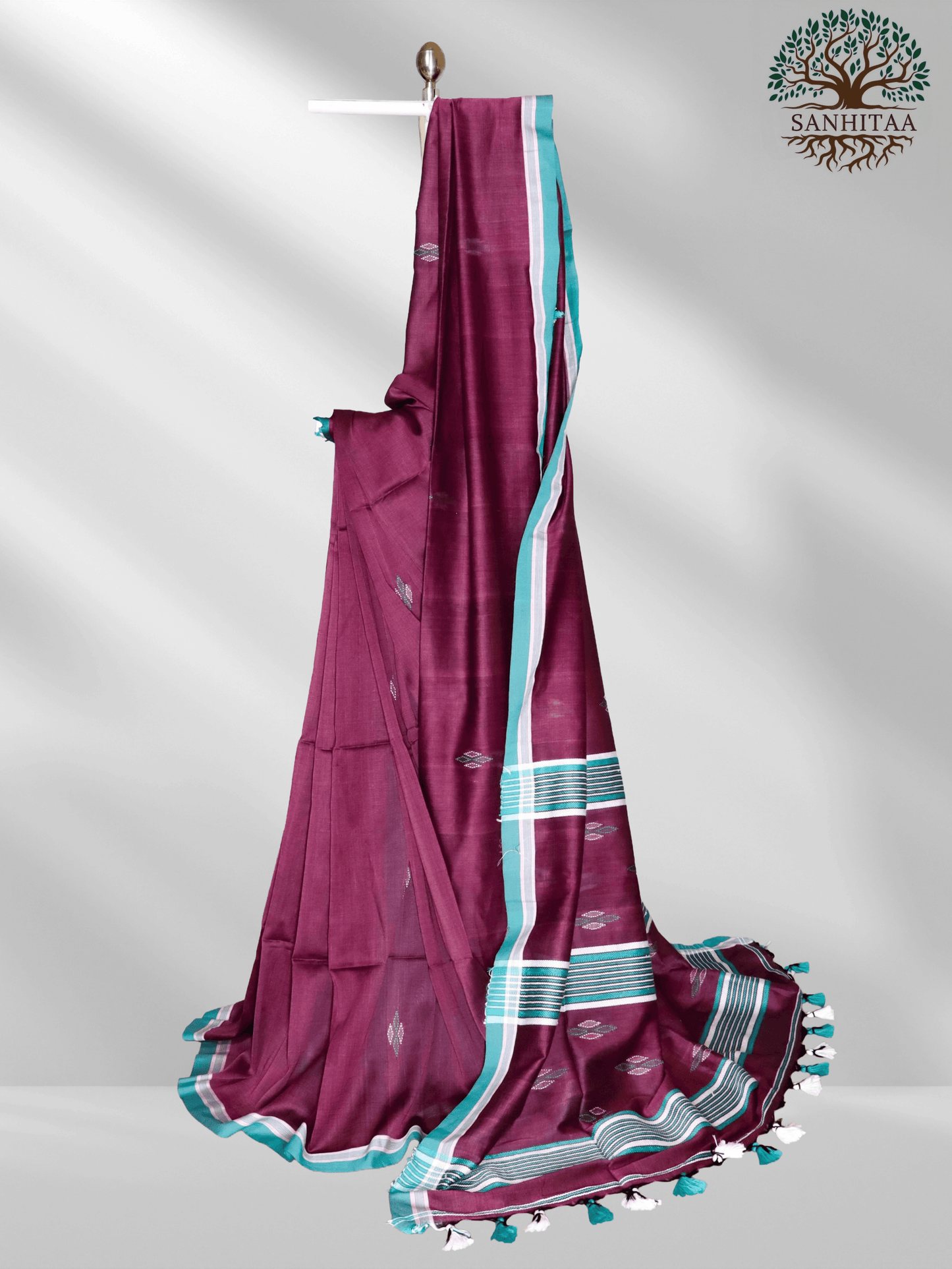 mauve-purple Khadi Cotton