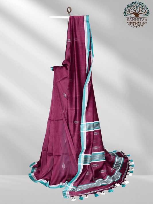mauve-purple Khadi Cotton