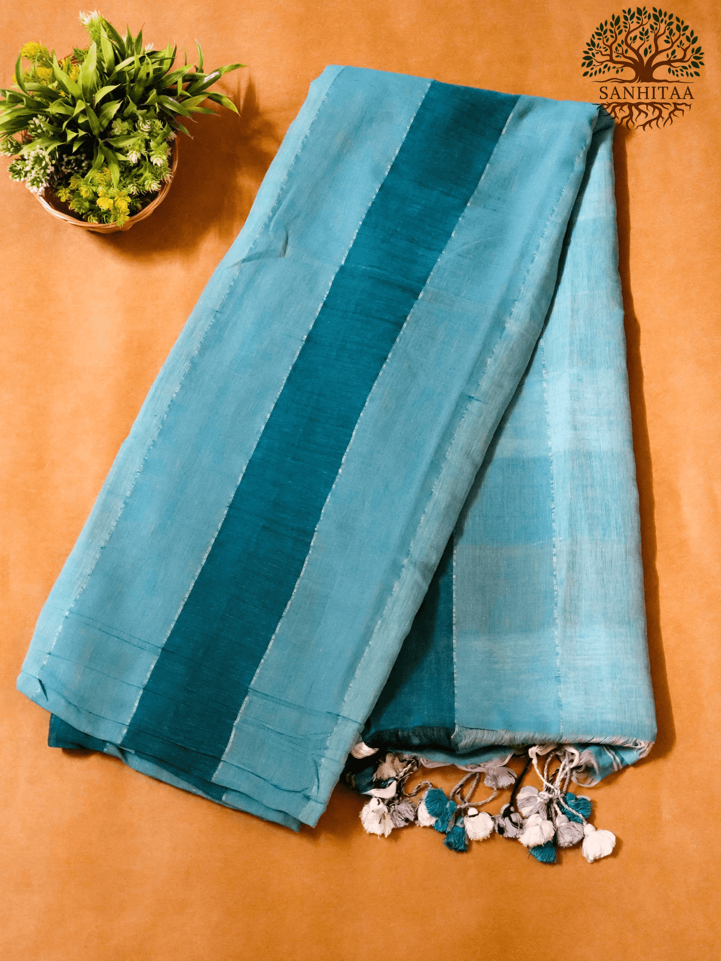 Aqua Blue / Sea Blue Soft Cotton with Checks