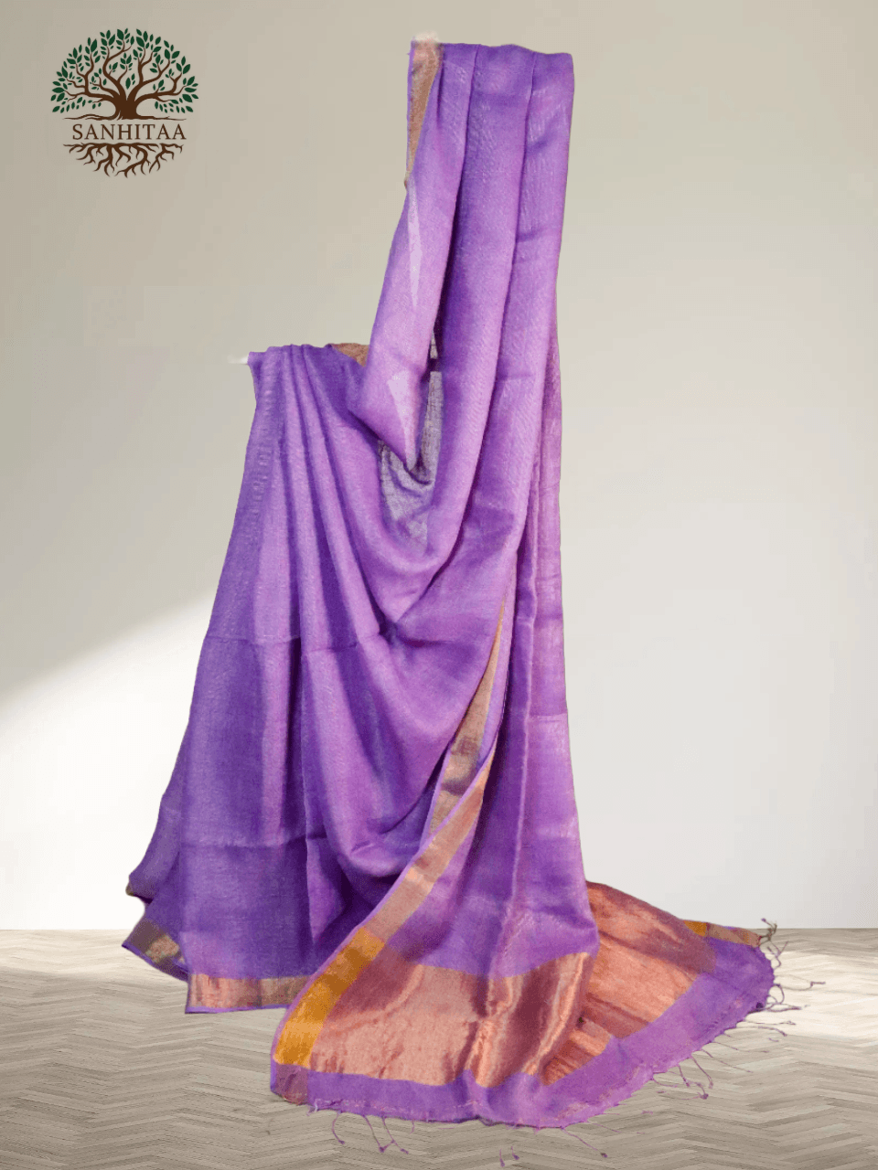 Light Purple Linen Saree
