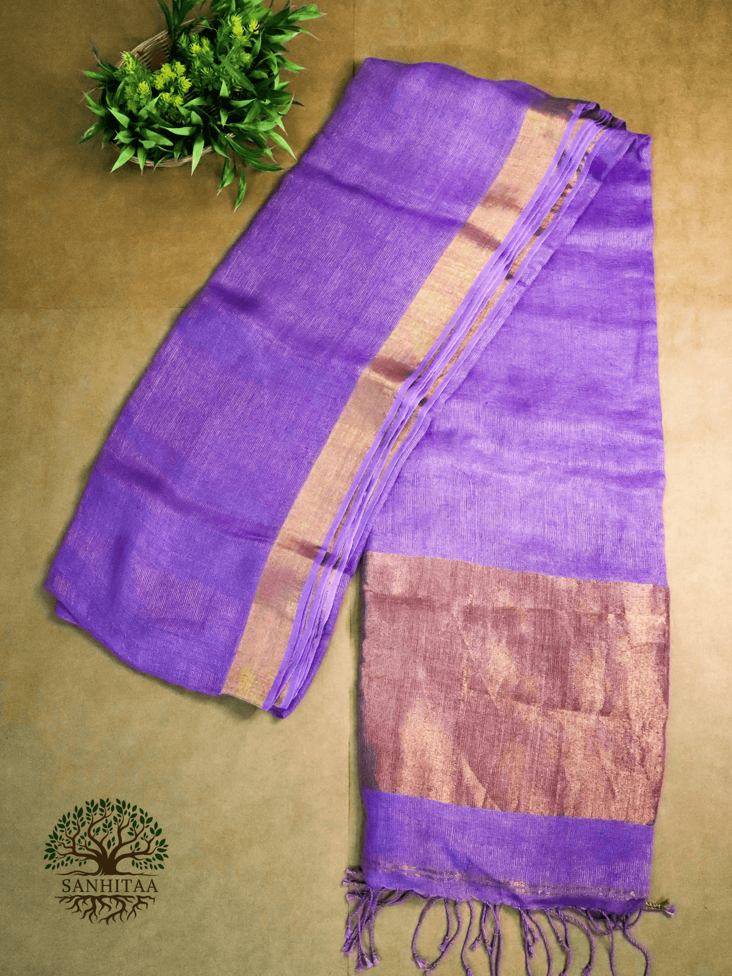 Light Purple Linen Saree