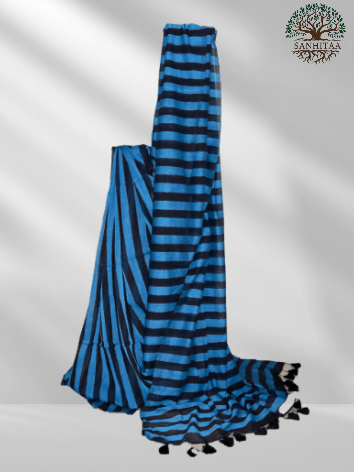 Electric Blue Mul Cotton with Panels