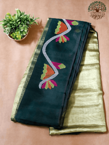 Dual Tone Metallic Silk Jamdani