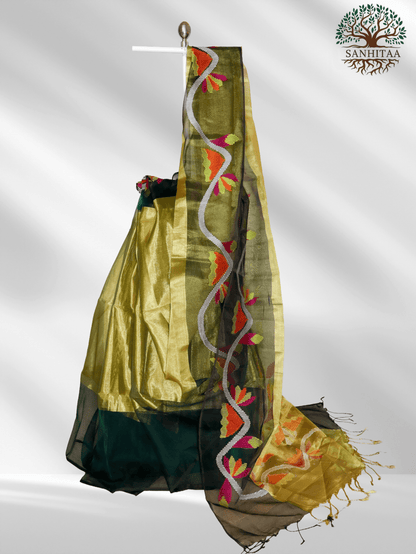 Dual Tone Metallic Silk Jamdani