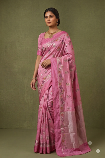 Rosy Pink Mango Silk