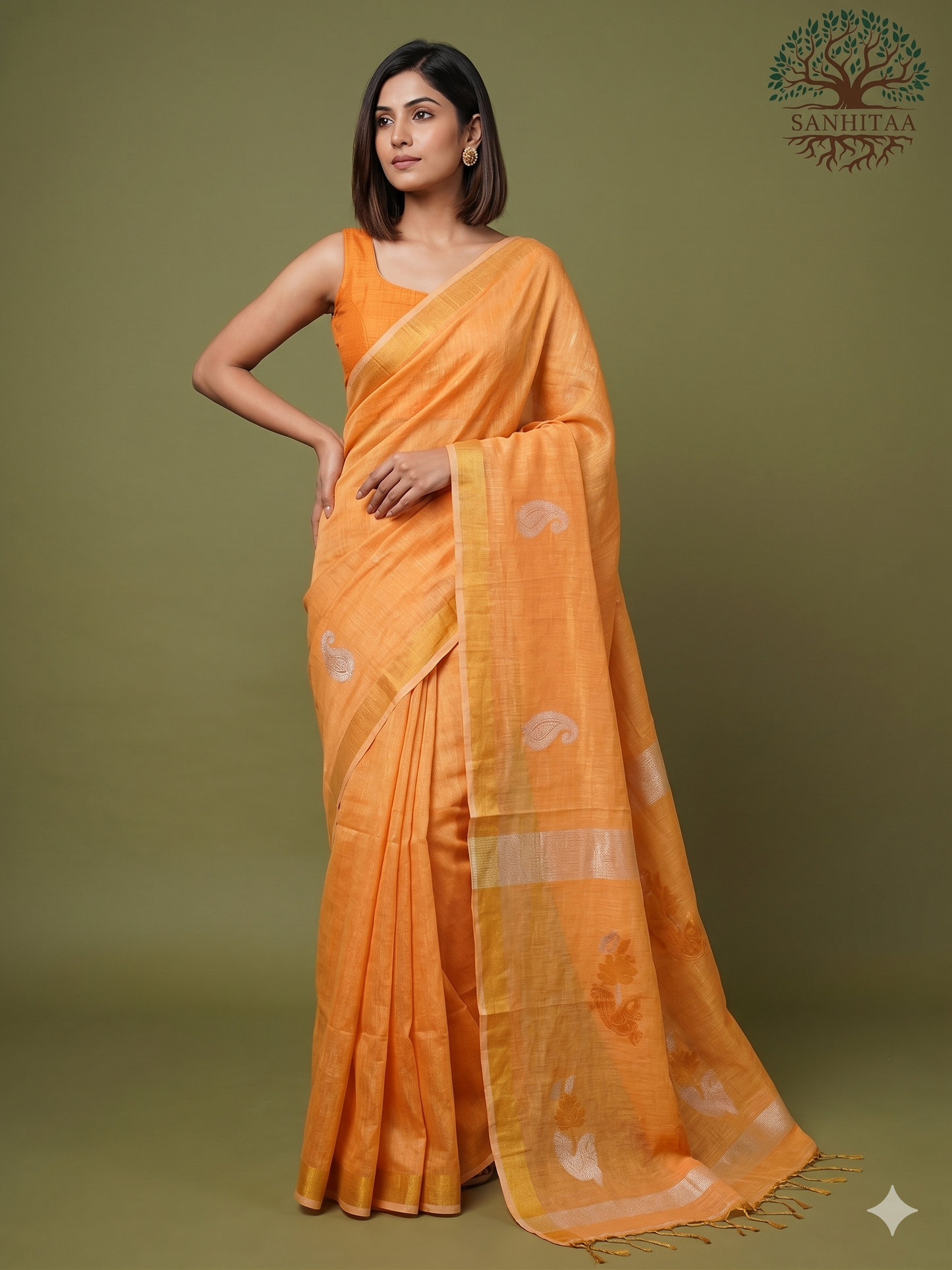 Golden Metallic Linen